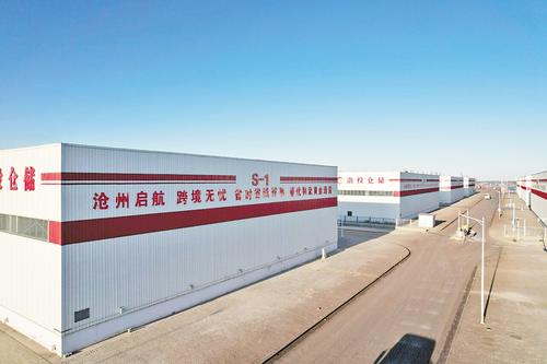 2025年11月27日航拍的北方(沧州)跨境电商物流基地核心区。 沈振博摄