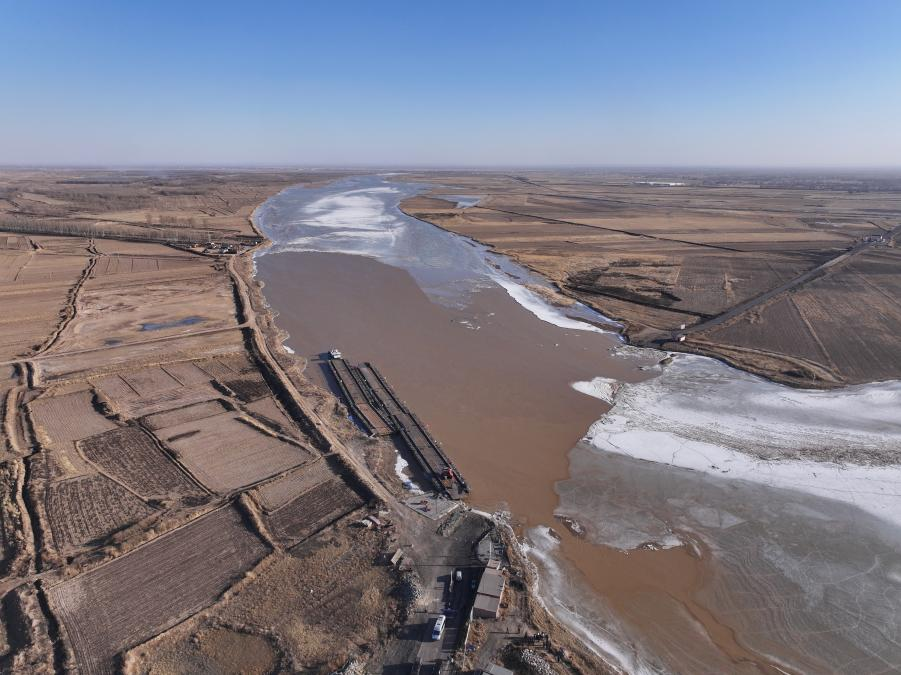 二道壕浮桥拆除。受访者供图